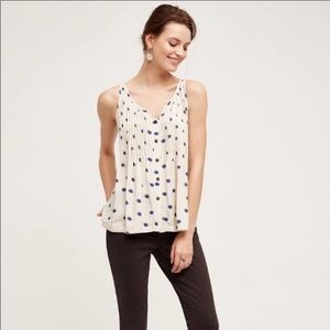 Maeve Anthropology Saona Swing Tank Polka Dot